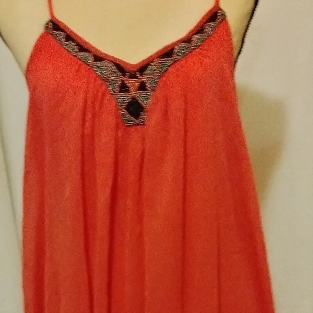 gauze long spaghetti strap shirt